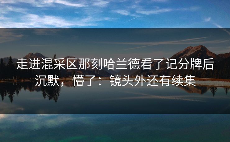 走进混采区那刻哈兰德看了记分牌后沉默，懵了：镜头外还有续集