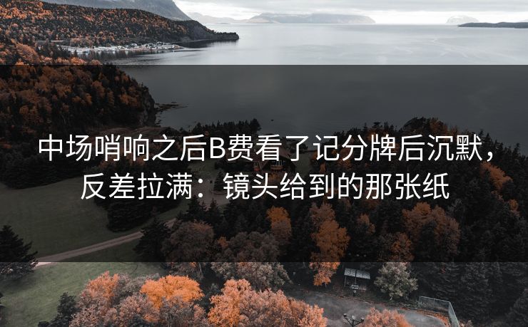 中场哨响之后B费看了记分牌后沉默，反差拉满：镜头给到的那张纸