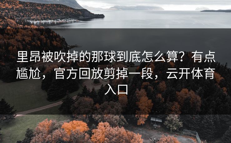 里昂被吹掉的那球到底怎么算？有点尴尬，官方回放剪掉一段，云开体育入口