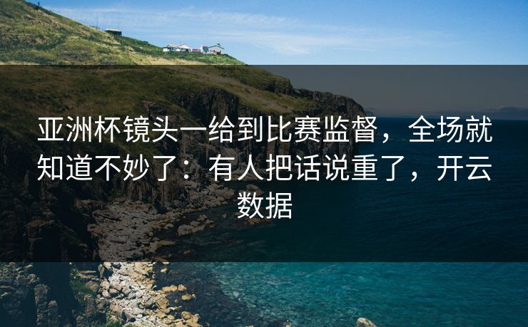 亚洲杯镜头一给到比赛监督，全场就知道不妙了：有人把话说重了，开云数据