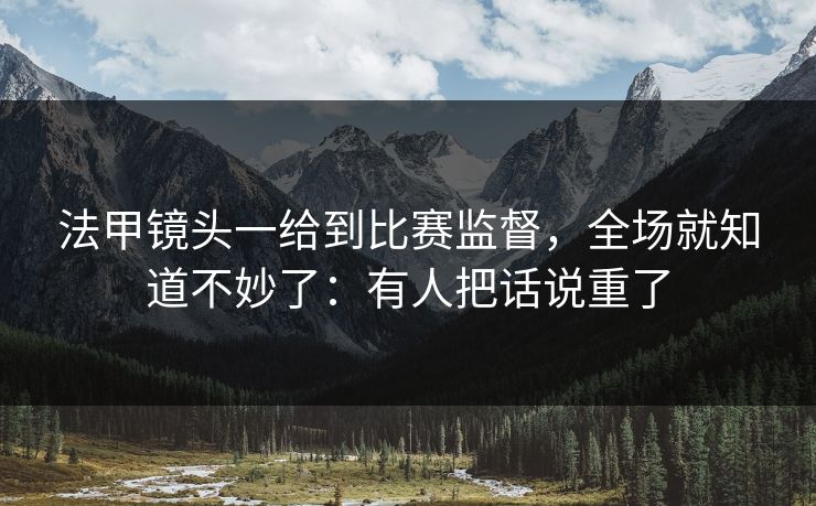 法甲镜头一给到比赛监督，全场就知道不妙了：有人把话说重了