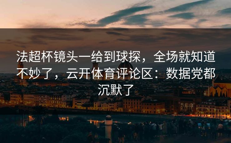法超杯镜头一给到球探，全场就知道不妙了，云开体育评论区：数据党都沉默了