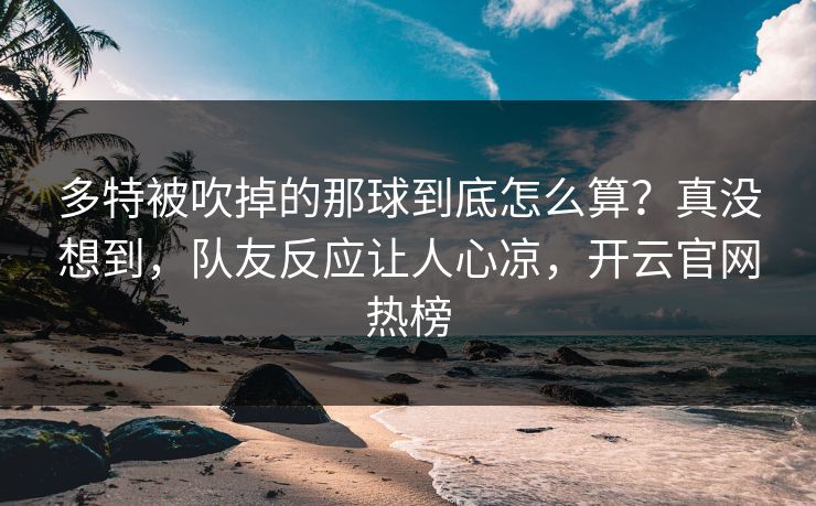 多特被吹掉的那球到底怎么算?真没想到,队友反应让人心凉,开云官网热榜